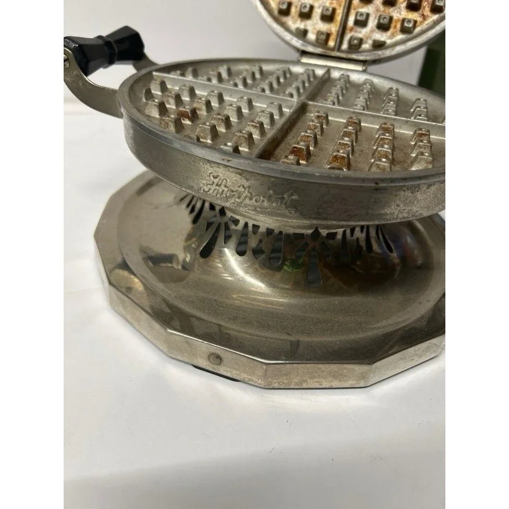 Vtg 1920s Hotpoint Waffle Iron Metal Bake Gauge Model 126Y153 With Original Cord